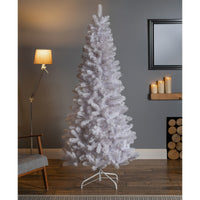Premier Artificial Christmas Tree 2.1M White Spruce Pine Hinged Branches - Metal Premier