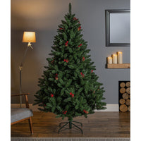 Premier Artificial Christmas Tree 2.1M Rocky Mountain Pine with Berries and Cone Premier