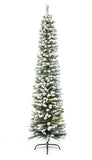 Premier Artificial Christmas Tree 2M Pre Lit Flocked Pencil Tree Premier