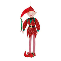 Premier Christmas decorative 1.2M Red Sequin Posable Elf Character Premier