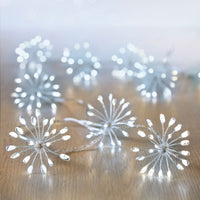 600 LED UltraBrights Starburst Christmas Silver Wire Lights Timer White Premier
