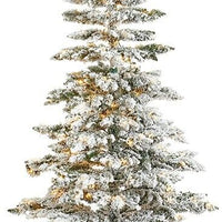 Premier Artificial Christmas Tree 2.1m Prelit Flock Vale Pine PVC 300 W/W LEDs Premier