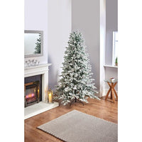 Christmas Flocked lucia spruce 2.1m 7ft - Decoration Artificial Festive Xmas Premier