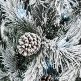 Premier Artificial Christmas Tree 1.5M Pre Lit Lumi Spruce Flocked Bristles pot Premier
