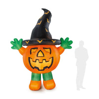 Premier 3m Standing Pumpkin with Hat Inflatable with Lights Premier
