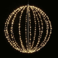 240 LED LARGE LIGHT UP CHRISTMAS HANGING SPHERE XMAS DECORATION 40CM Warm White Premier
