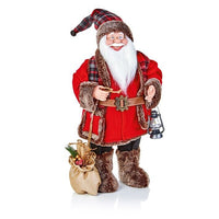 Santa LED Christmas Freestanding Red, 60cm Woodland Santa with Glasses Premier