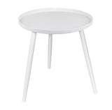 Small White Finish Side Table with Shelf Bedroom Coffee End Table Premier