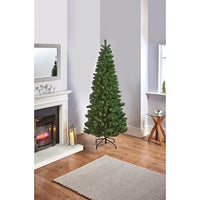 Premier Artificial Christmas Tree 2.1M Green Spruce Pine Hinged Branches - Metal Premier