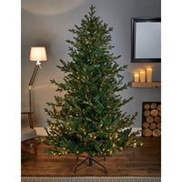 Premier Artificial Christmas Tree 2.1M Prelit Chamonix Pine PE/PVC Tree Scarf Premier