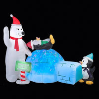 Premier Christmas 2.4m Inflatable Igloo Polar bear Penguin Indoor and Outdoor Premier