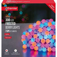 300 Rainbow LED Frosted Cap Multi Action String Light Premier