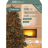 1500 LED Multi-Action TreeBrights Christmas Tree Lights Timer RED & VINTAGE GOLD Premier