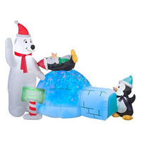 Premier Christmas 2.4m Inflatable Igloo Polar bear Penguin Indoor and Outdoor Premier