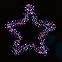 Premier White Star Cluster with 320 Rainbow LEDs Christmas Light - 90cm Premier