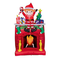 Premier Christmas 2M Light Up Fireplace Inflatable Indoor and Outdoor Premier