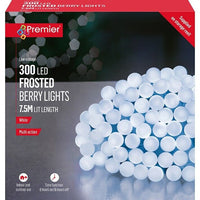 300 White LED Frosted Cap Multi Action String Light Premier