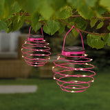 2PC Solar Powered Spiral Lantern Garden Outdoor Decorative Hanging LED Lights The Outdoor Living Company