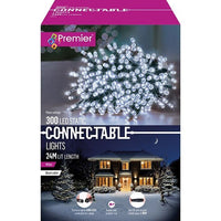 300 LED 10m Indoor Outdoor Static Connectable Christmas Lights in Warm White Premier