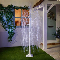Premier 1.5m 6ft In/Out 400 LED White Willow Light Up Tree Xmas White Premier