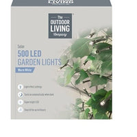 Solar Garden String Lights 500 LED Cool White Fairy Lights 30m Lit Length Premier