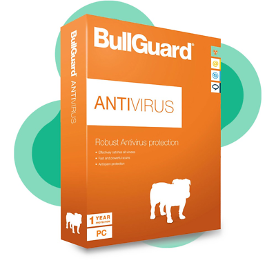 BullGuard Antivirus Protection 2022 - 12 Month- 1 Device Windows 10 , 8 Bullguard