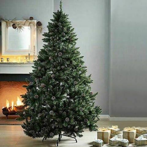 CHOICE OF Premier Woodcote Pine White Green Xmas Snow Flocked Christmas Tree Premier