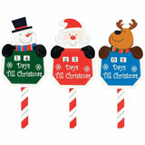 3 Pack Premier Garden Stick Santa Reindeer Snowman Christmas Count Down 76cm Premier
