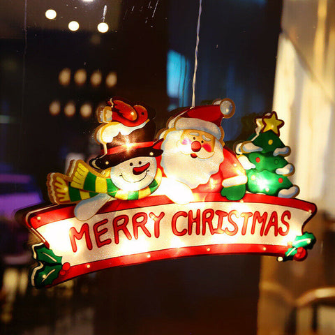20 LED Lights Window Decoration Silhouette Merry Christmas Sign Xmas Gift - Retail ABC - Branded Goods - Discount Prices