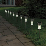premier 10 Pack Solar Powered Stainless Steel Garden post lights Premier