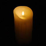 18 x 9cm Cream Dancing LED Flame Battery Powered Melted Effect Candle Premier