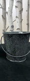 3 Citronella Wax Candles In Decorative Coloured Iron Bucket 10H Grey+White+Black Unbranded