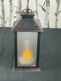 28cm Battery Operated Flickering Fire Effect Lantern Warm Glowing LED Unbranded
