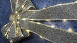Premier Decorations Battery Powered LED Light Up Glitter Christmas Bow Ribbon - Retail ABC - Branded Goods - Discount Prices