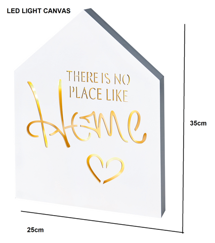 Tranquil Home Inspirational Words Quote "NO PLACE LIKE HOME" LED Canvas BL161218 Art for the Home