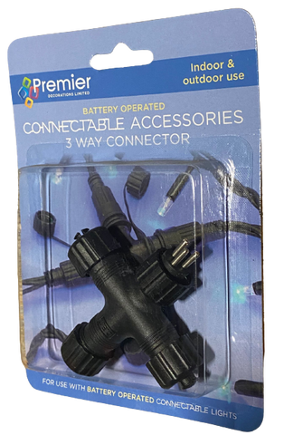 2 Pack of Battery Operated 3 Way Connectors For Premier Connectable Lights - Retail ABC - Branded Goods - Discount Prices