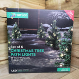 6 Pre-lit Christmas Tree Pathway Warm White LED Lights Outdoor Garden Decoration - Retail ABC - Branded Goods - Discount Prices