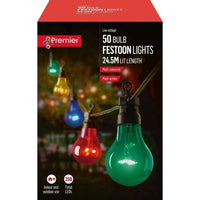 Premier 50 LED Festoon-Lights 24.5m  Multi-coloured indoor/outdoor Premier