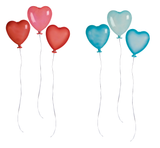 SET OF 3 x Hanging GLASS Heart Love Balloons (Hangs from Ceiling or Wall) Premier