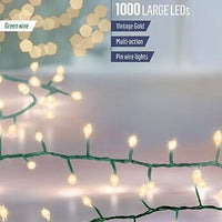 Premier 1000 LED M/A UltraBrights xmas  Lights with Timer vintage gold Premier