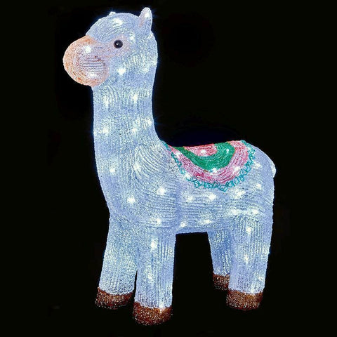 55cm Lit Acrylic Llama 100 LEDs Outdoor Christmas Display Standing Animal - Retail ABC - Branded Goods - Discount Prices