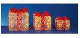 Premier Set of 3 Lit Parcels Christmas Gifts Gold With 40 Clear Fairy Lights - Retail ABC - Branded Goods - Discount Prices