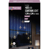 1.2m x 1.2m V Curtain Light Pin Wire Sputnik Curtain Light featuring 483 Premier