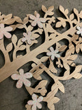 Premier 2 Pack Wooden Tree with White Iridescent Glitter Flower Home Decoration Premier