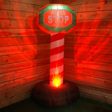 HUGE! 1.8m Self Inflatable Lit Santa Please Stop Here Sign LED Outdoor Christmas - Retail ABC - Branded Goods - Discount Prices