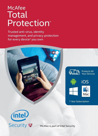 McAfee Total Schutz 2022 Zehn Geräte 12 Monat ( PC/Mac /Android / Ios ) McAfee