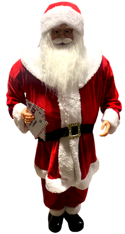 Premier 130cm Tall Traditional Red and White Velvet Standing Santa Claus Figure - Retail ABC - Branded Goods - Discount Prices
