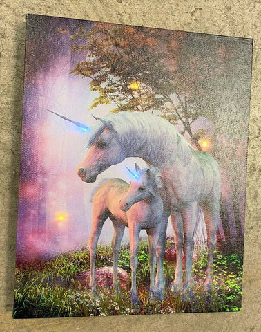Premier Mystical Fairy Unicorn B-O LED Light Up Photo Canvas Wall Art 25x20cm - Retail ABC - Branded Goods - Discount Prices