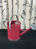 New 3.5L Strong Metal Watering Can With Fixed Handle or Silver Trim Red & silver The Outdoor Living Company