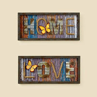 Large Wall Art Sculpture Wall Hanging HOME / LOVE Ornament Wall Decor BA161091 Retail ABC